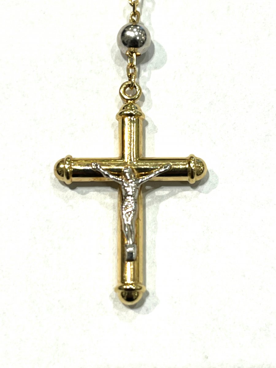 3 Kleuren Gouden Rozenkrans Collier Zwaar